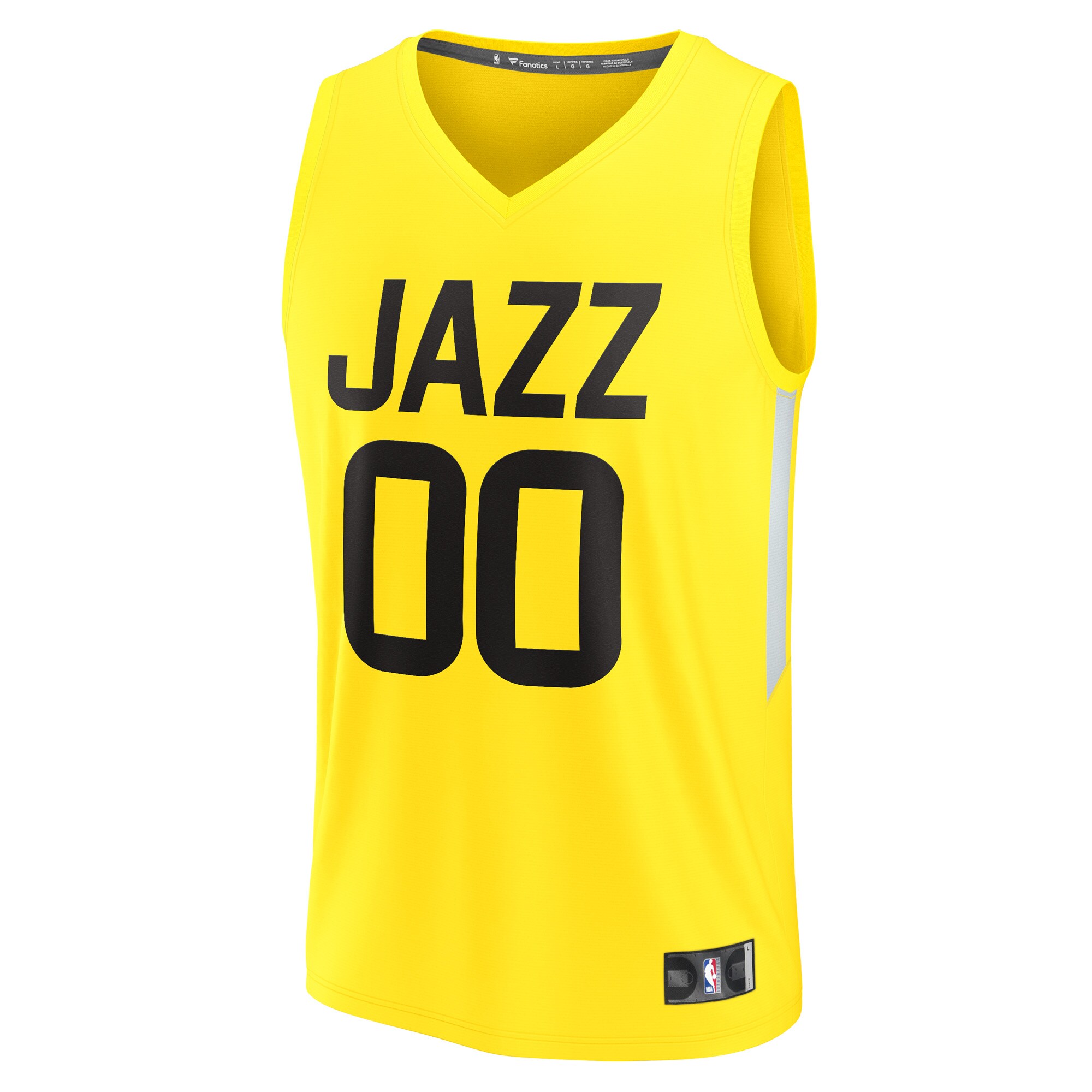 Alternative view of Utah Jazz Fanatics Youth Fast Break Replica Custom Basketball Jersey - Icon Edition - Yellow