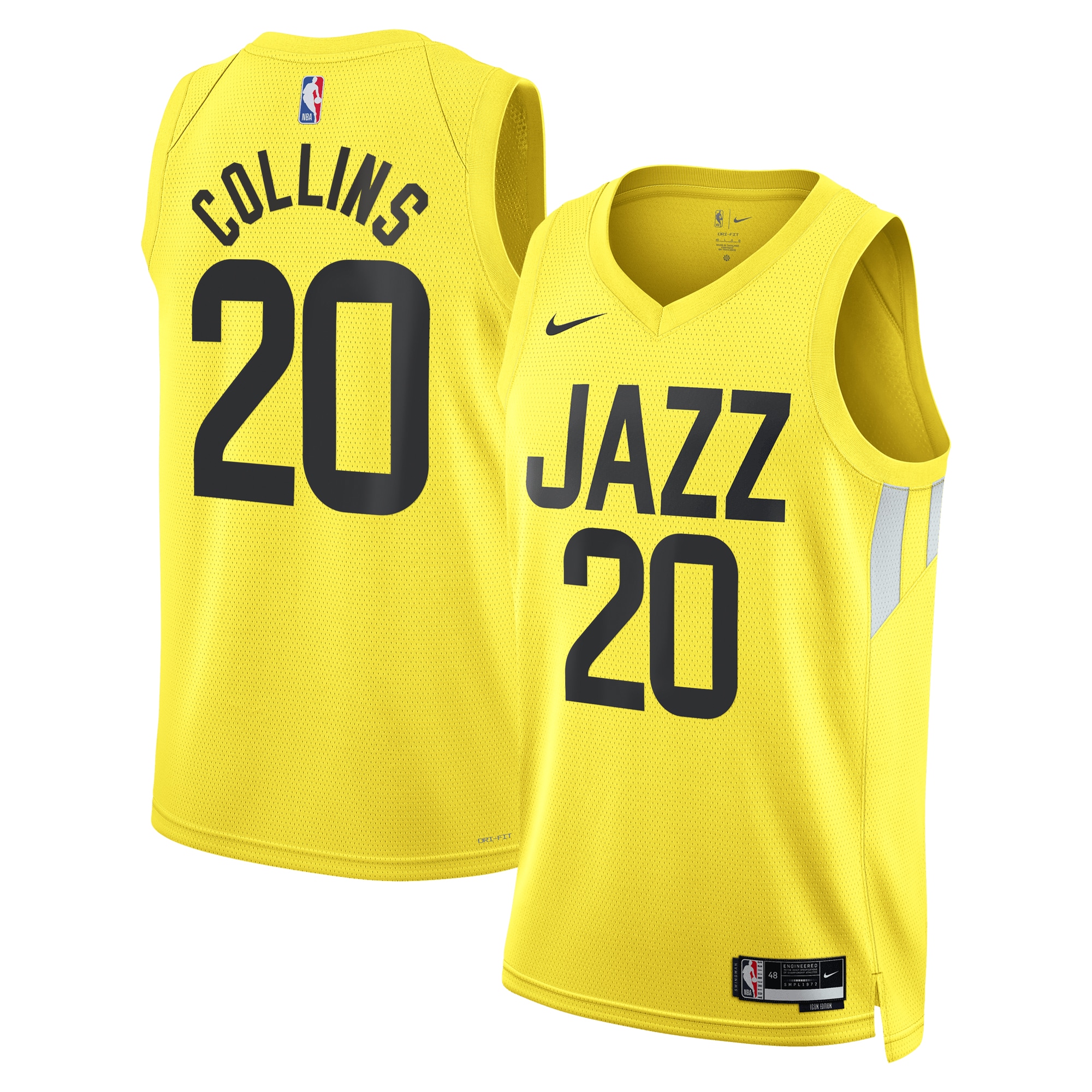 Utah Jazz Icon Edition Swingman Hockey Jersey - Gold - John Collins - Unisex - JS529 
