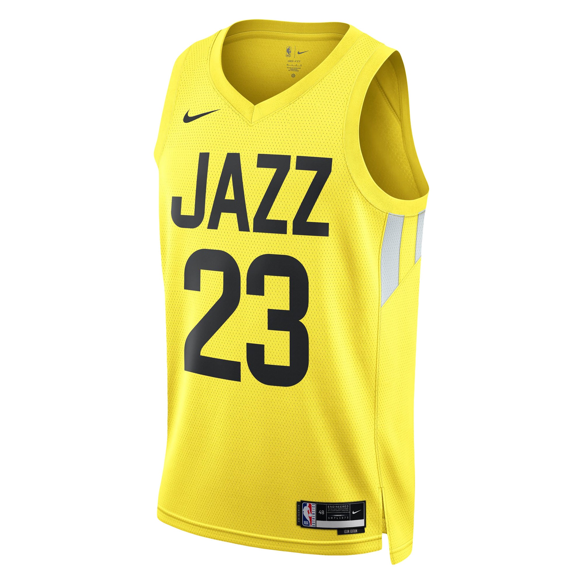 Alternative view of Utah Jazz Icon Edition Swingman Hockey Jersey - Gold - Lauri Markkanen - Youth - JS473 