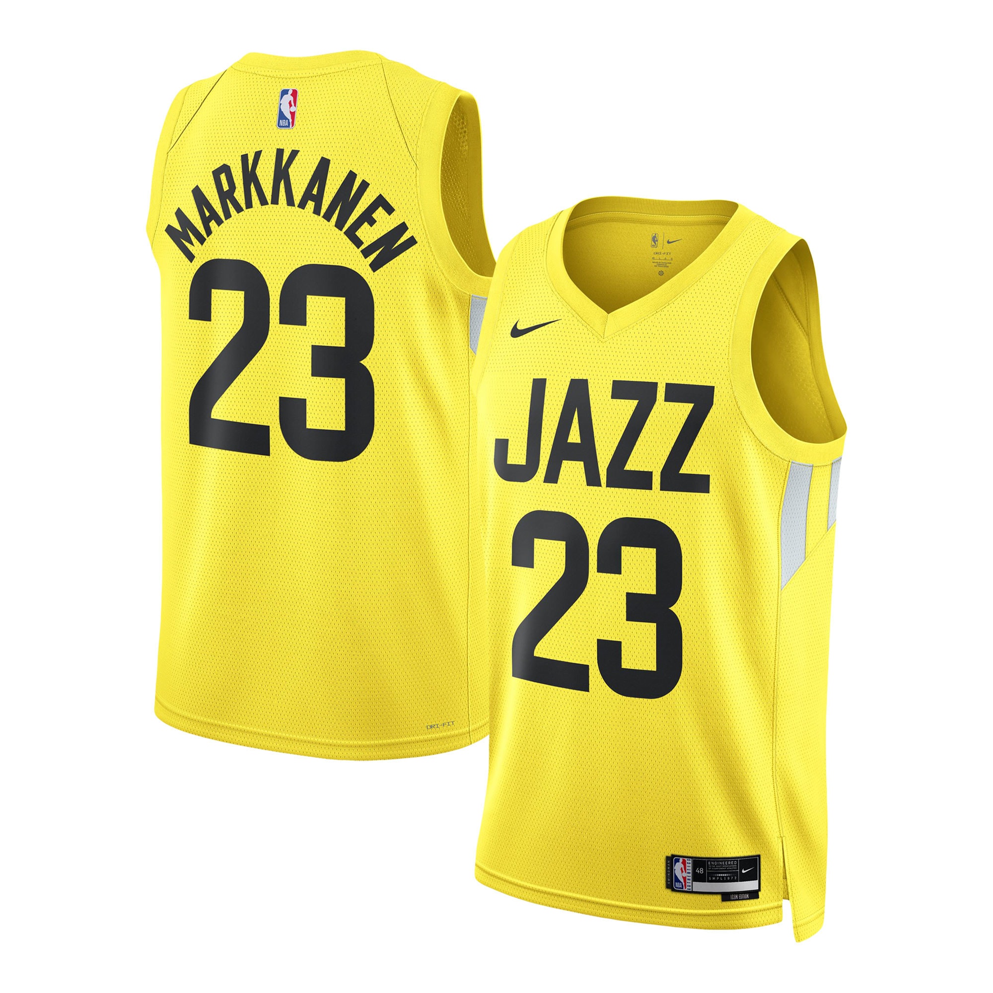Utah Jazz Icon Edition Swingman Basketball Jersey - Gold - Lauri Markkanen - Youth - JS473 