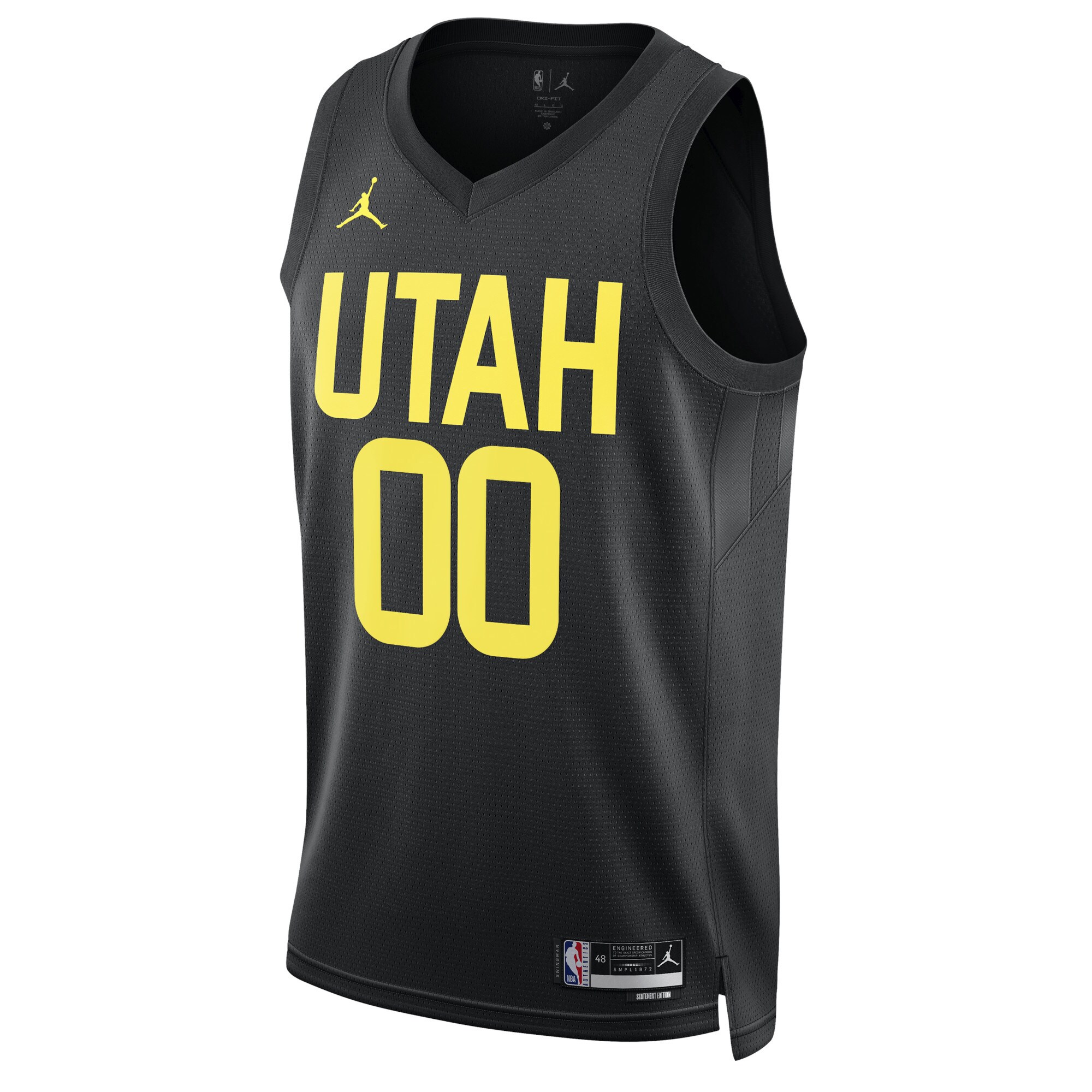 Alternative view of Utah Jazz Jordan Brand Unisex 2022/23 Swingman Custom Basketball Jersey - Statement Edition - Black