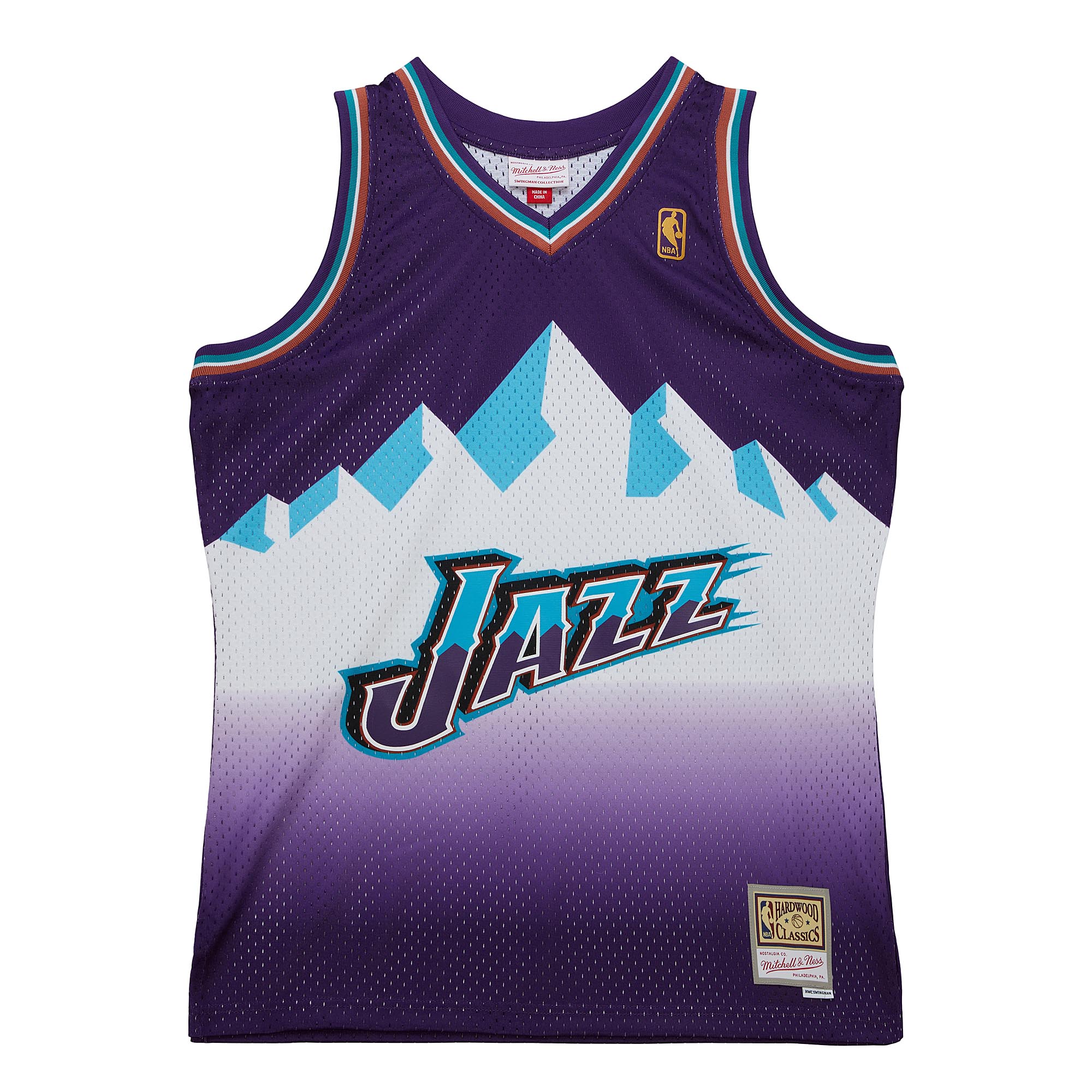 Alternative view of Utah Jazz Mitchell & Ness 1996-97 Hardwood Classics Swingman Basketball Jersey - Purple