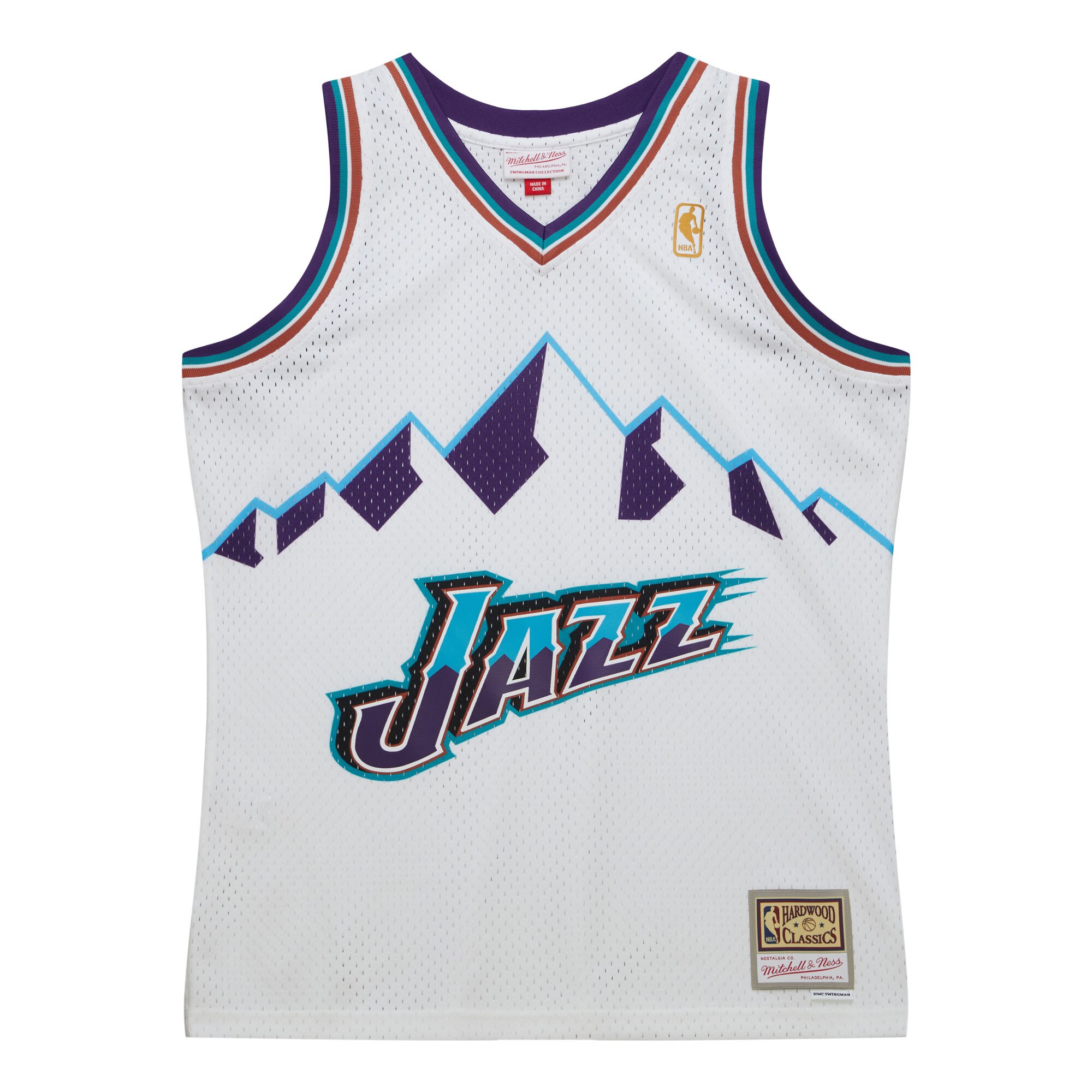 Alternative view of Utah Jazz Mitchell & Ness 1996-97 Hardwood Classics Swingman Basketball Jersey - White