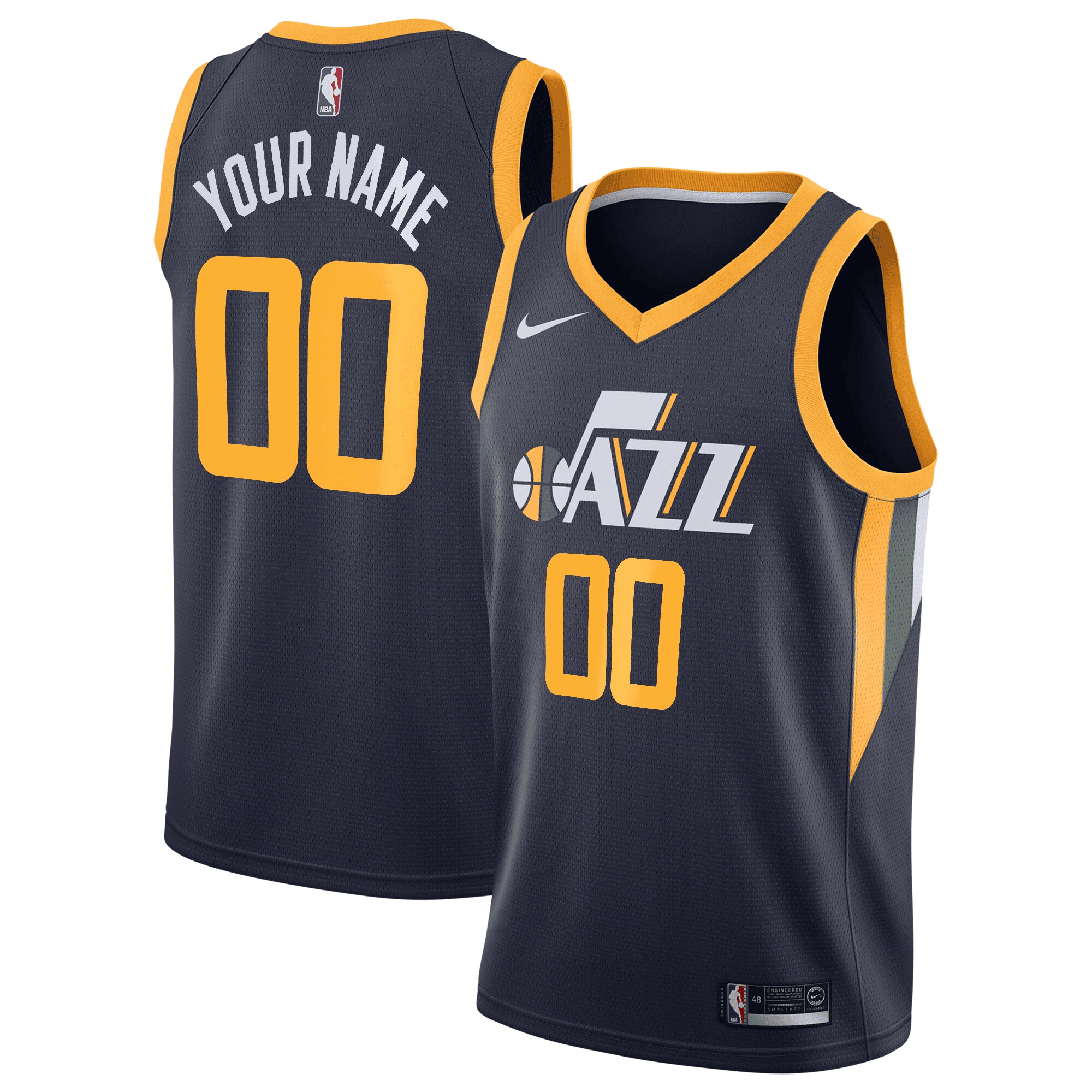 Utah Jazz Swingman Custom Hockey Jersey Navy - Icon Edition Hockey Jersey - JS756 