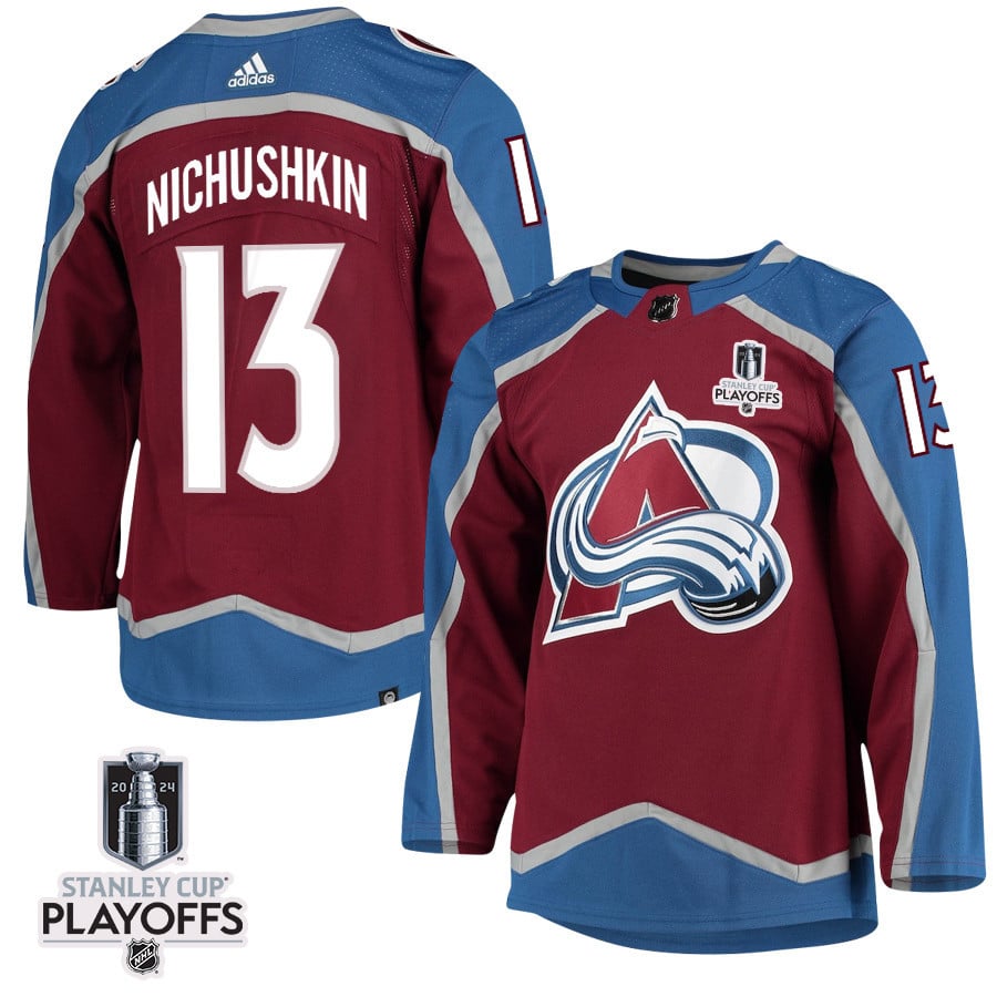 Valeri Nichushkin 13 Colorado Avalanche 2024 NHL Playoffs Patch Home Hockey Jersey - Men - JS541 
