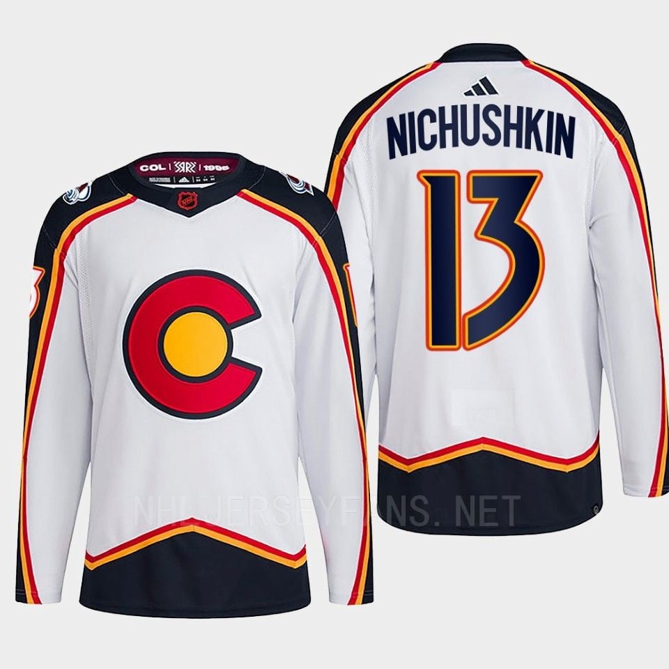Valeri Nichushkin 13 Reverse Retro 2.0 2022 Colorado Avalanche White Hockey Jersey Primegreen - JS592 