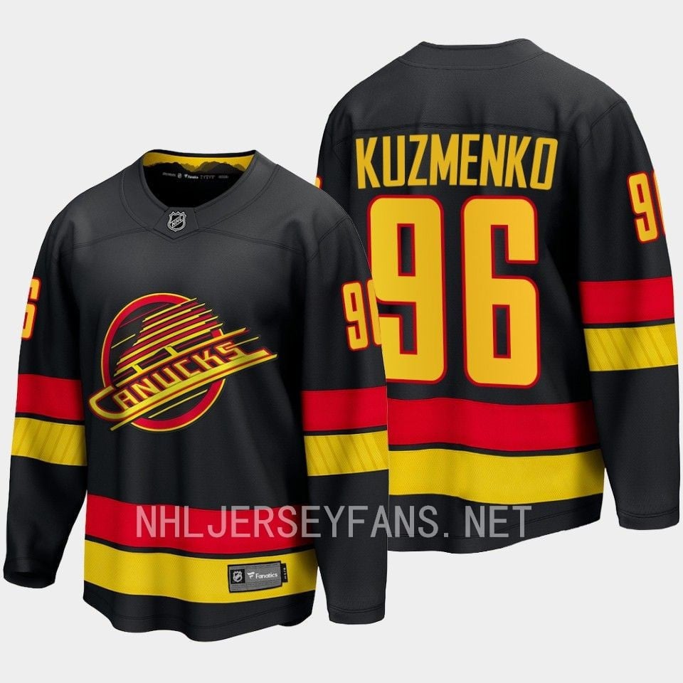Vancouver Canucks Andrei Kuzmenko 96 2023-24 Alternate Hockey Jersey Breakaway Black - JS558 