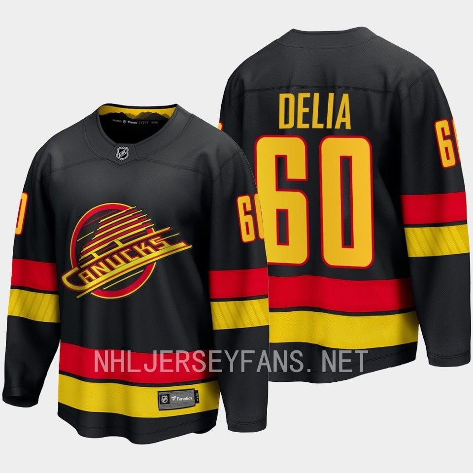 Vancouver Canucks Collin Delia 60 2023-24 Alternate Hockey Jersey Breakaway Black - JS733 