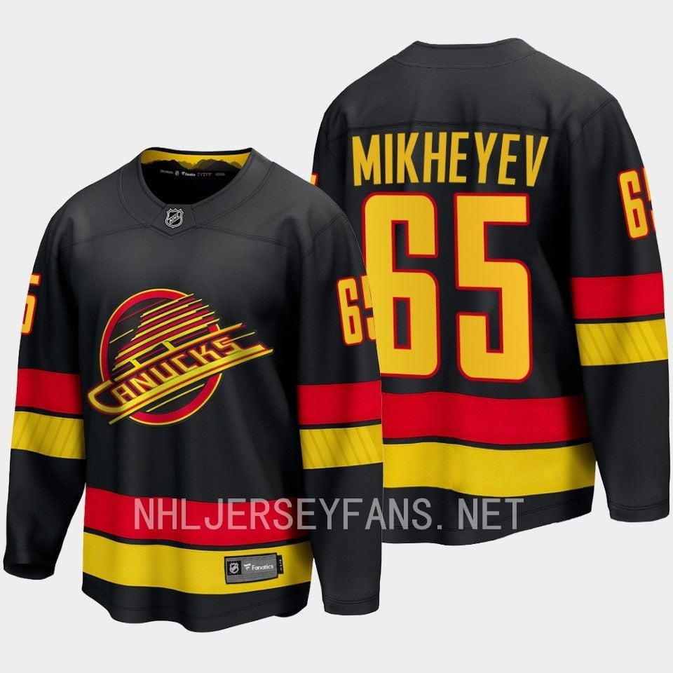 Vancouver Canucks Ilya Mikheyev 65 2023-24 Alternate Hockey Jersey Breakaway Black - JS399 