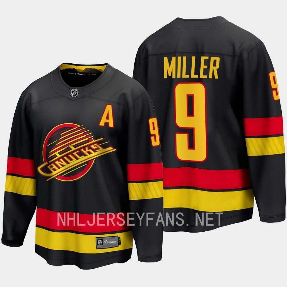 Vancouver Canucks J.T. Miller 9 2023-24 Alternate Hockey Jersey Breakaway Black - JS428 