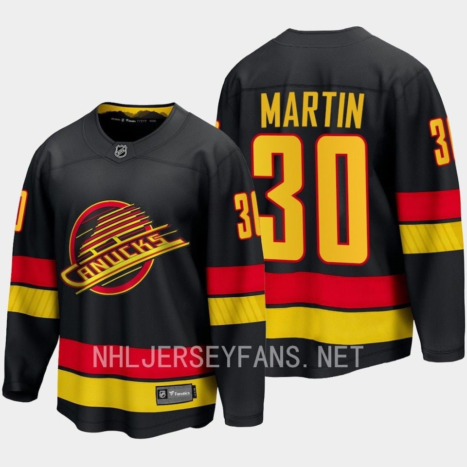 Vancouver Canucks Spencer Martin 30 2023-24 Alternate Hockey Jersey Breakaway Black - JS678 