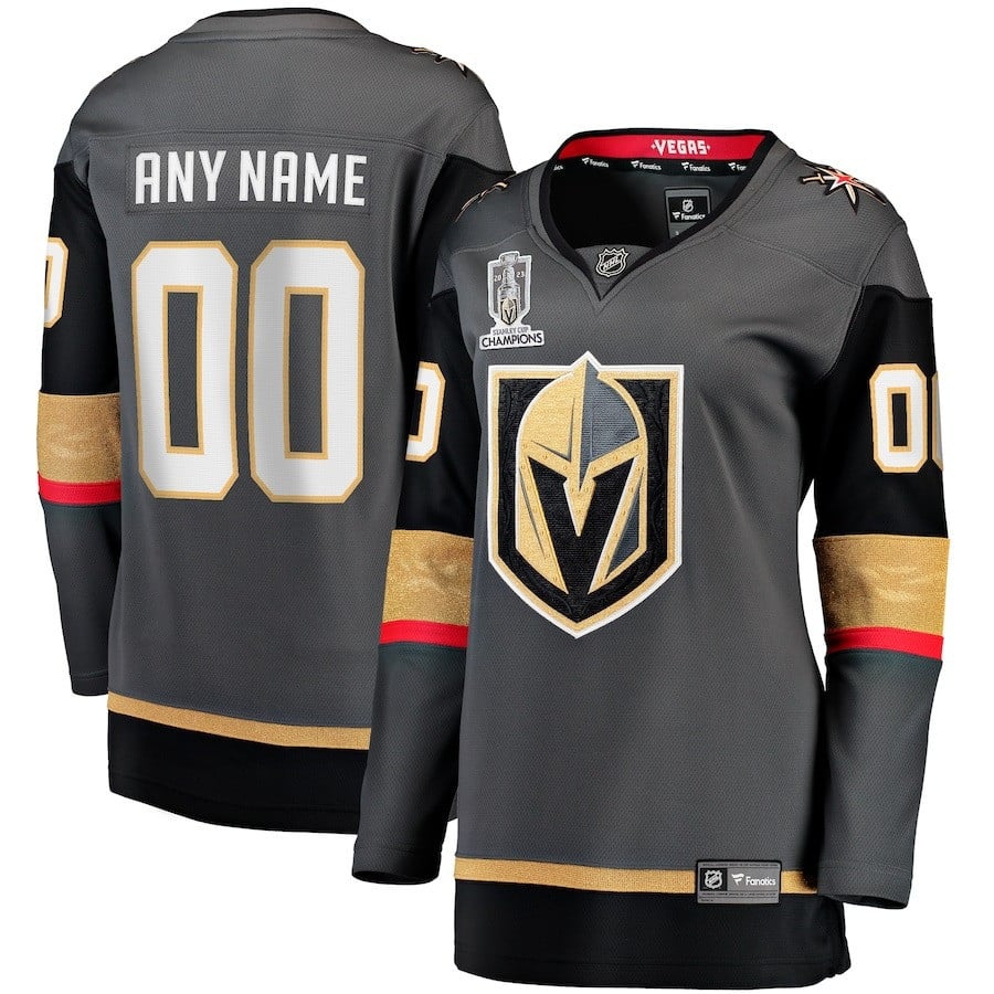 Vegas Golden Knights 2023 Stanley Cup Champions Patch Alternate Breakaway Custom 00 Women Hockey Jersey - Black - JS604 