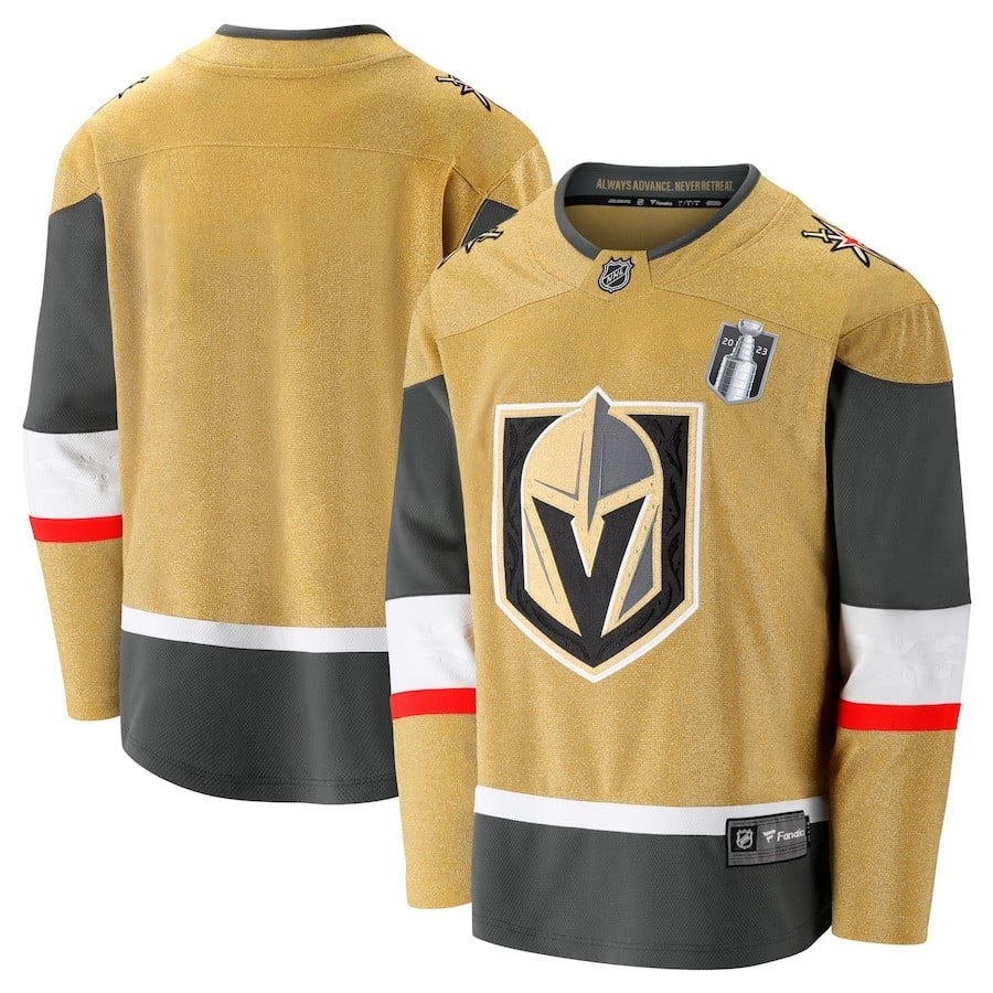Vegas Golden Knights 2023 Stanley Cup Final Home Breakaway Hockey Jersey - Gold - JS428 
