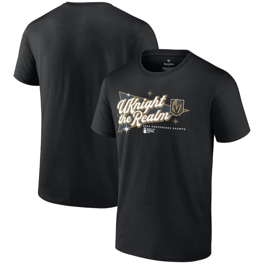Vegas Golden Knights 2023 Western Conference Champions Home Ice T-Shirt - Black - JS560 
