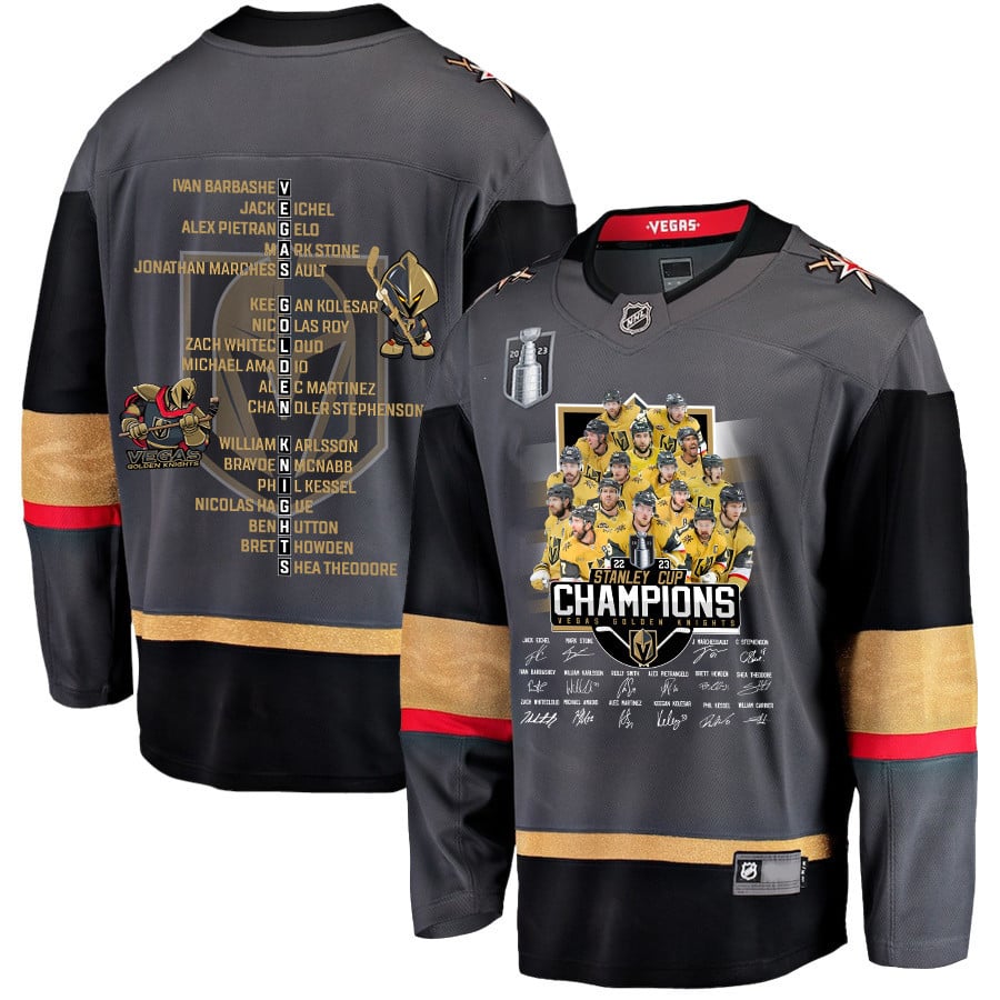 Vegas Golden Knights Celebrating Vegas' Championship 2023 Stanley Cup Men Hockey Jersey - Black - JS678 