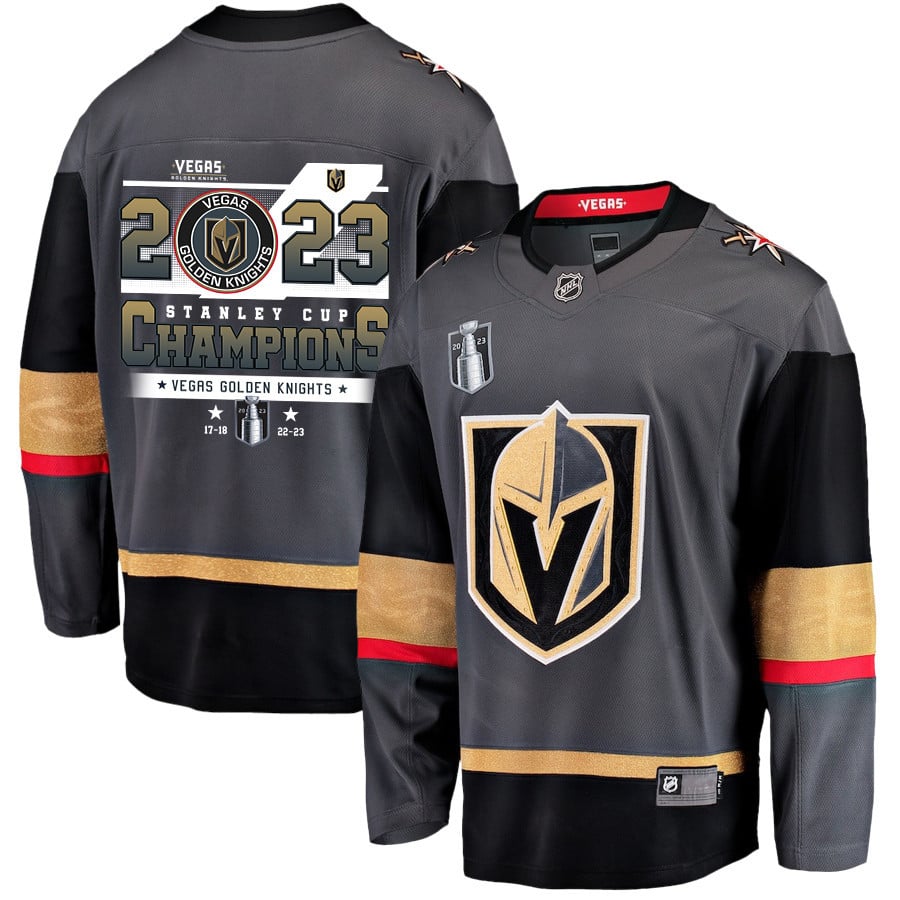 Vegas Golden Knights Championship Success 2023 Stanley Cup Men Hockey Jersey - Black - JS845 