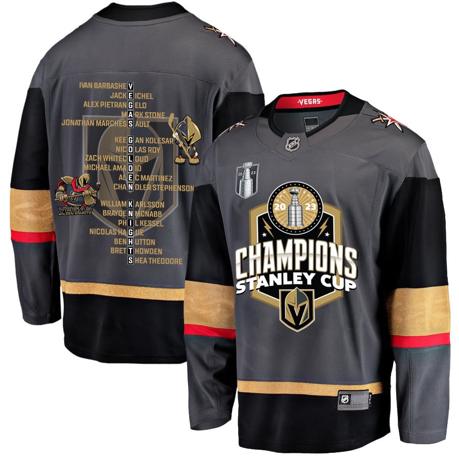Vegas Golden Knights Journey to 2023 Stanley Cup Glory Men Hockey Jersey - Black - JS331 