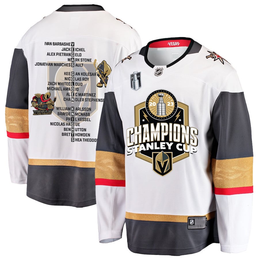 Vegas Golden Knights Journey to 2023 Stanley Cup Glory Men Hockey Jersey - White - JS719 
