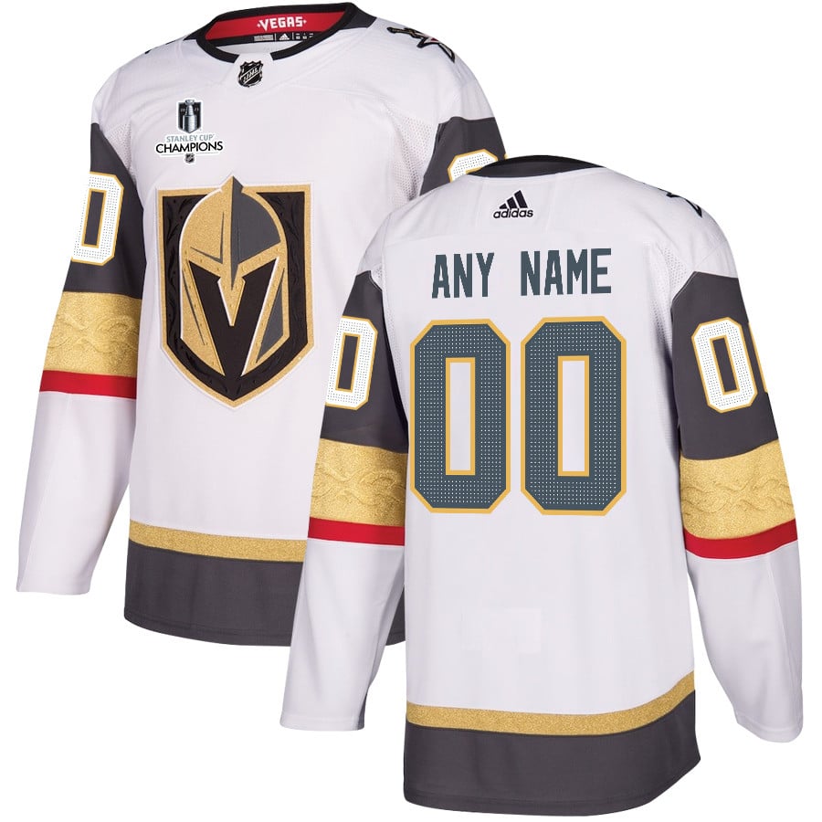 Vegas Golden Knights Stanley Cup 2023 Champions Patch Away Breakaway Custom Men Hockey Jersey - White - JS917 