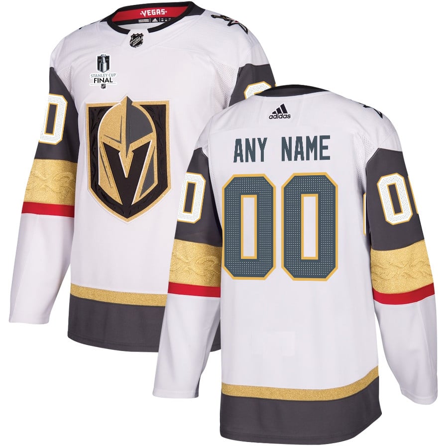 Vegas Golden Knights Stanley Cup 2023 Final Patch Away Breakaway Custom Men Hockey Jersey - White - JS712 