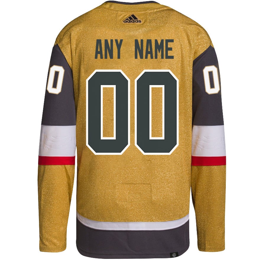Alternative view of Vegas Golden Knights Stanley Cup 2023 Final Patch Home Breakaway Custom Men Hockey Jersey - Gold - JS557 