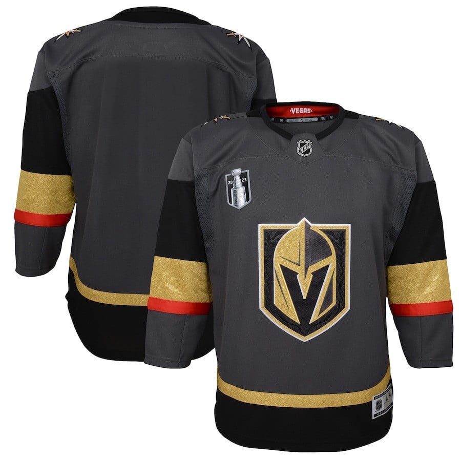Vegas Golden Knights Youth 2023 Stanley Cup Final Alternate Hockey Jersey - Black - JS361 