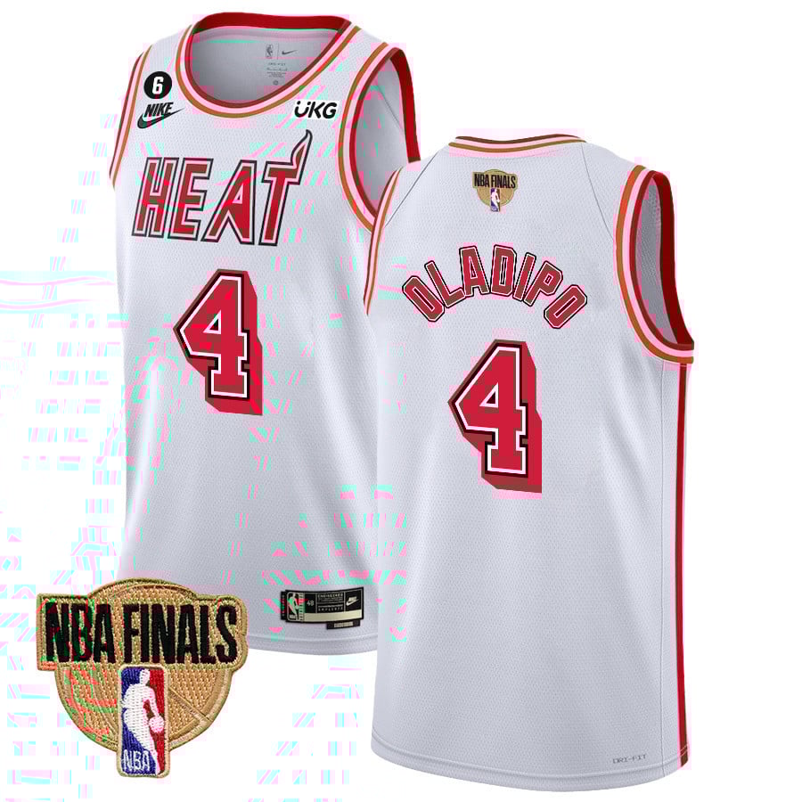 Victor Oladipo 4 Miami Heat Final Champions 2023 Swingman Basketball Jersey - Classic Edition - White - JS739 