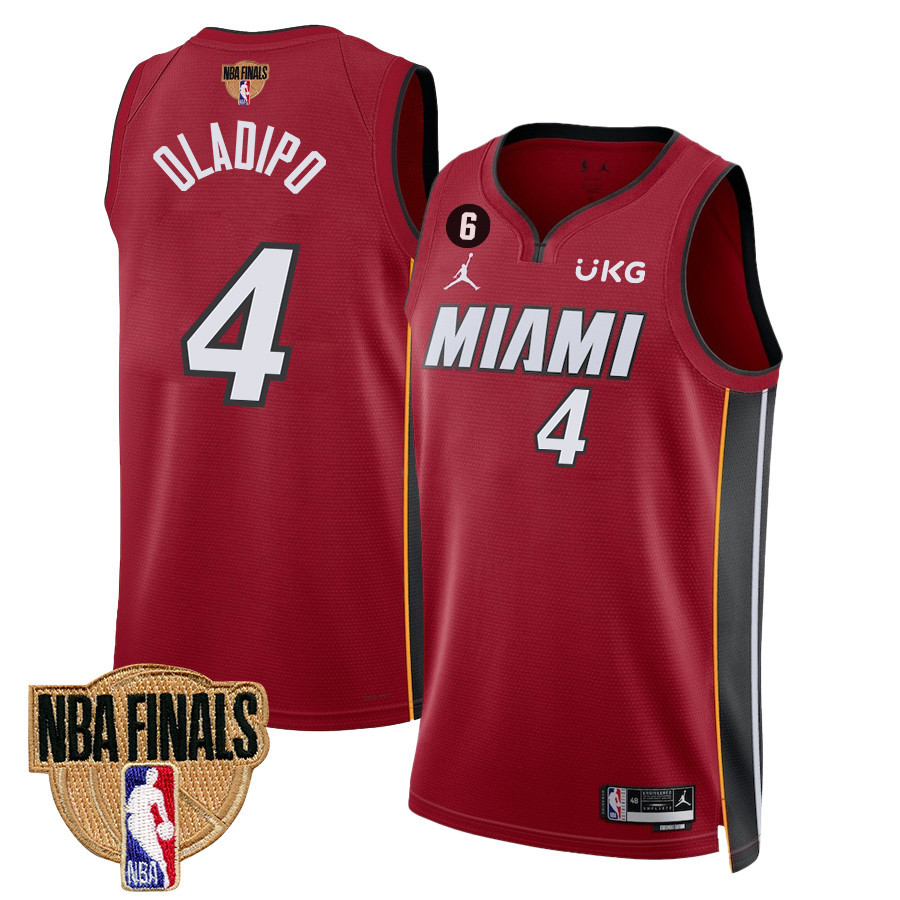 Victor Oladipo 4 Miami Heat Final Champions 2023 Swingman Basketball Jersey - Red - JS376 
