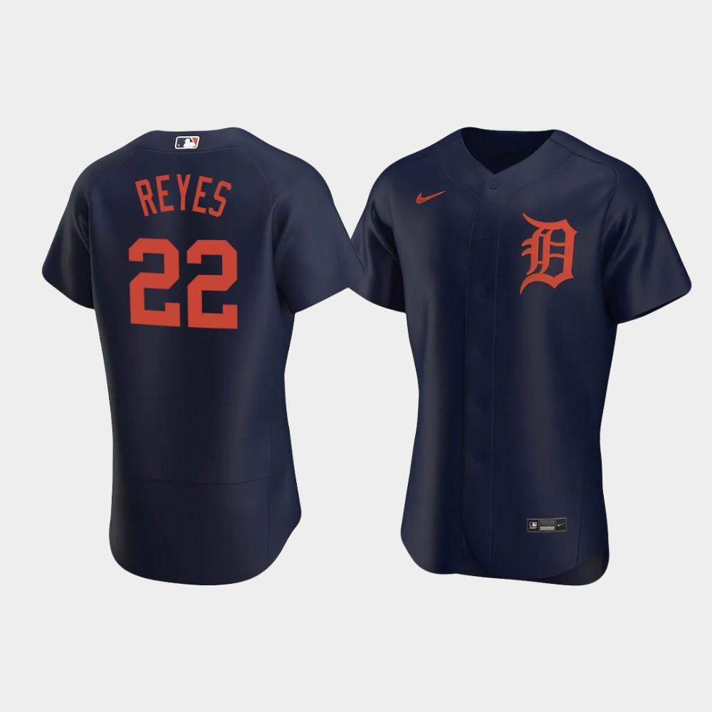 Victor Reyes 22 Detroit Tigers Navy Alternate Baseball Jersey Baseball Jersey