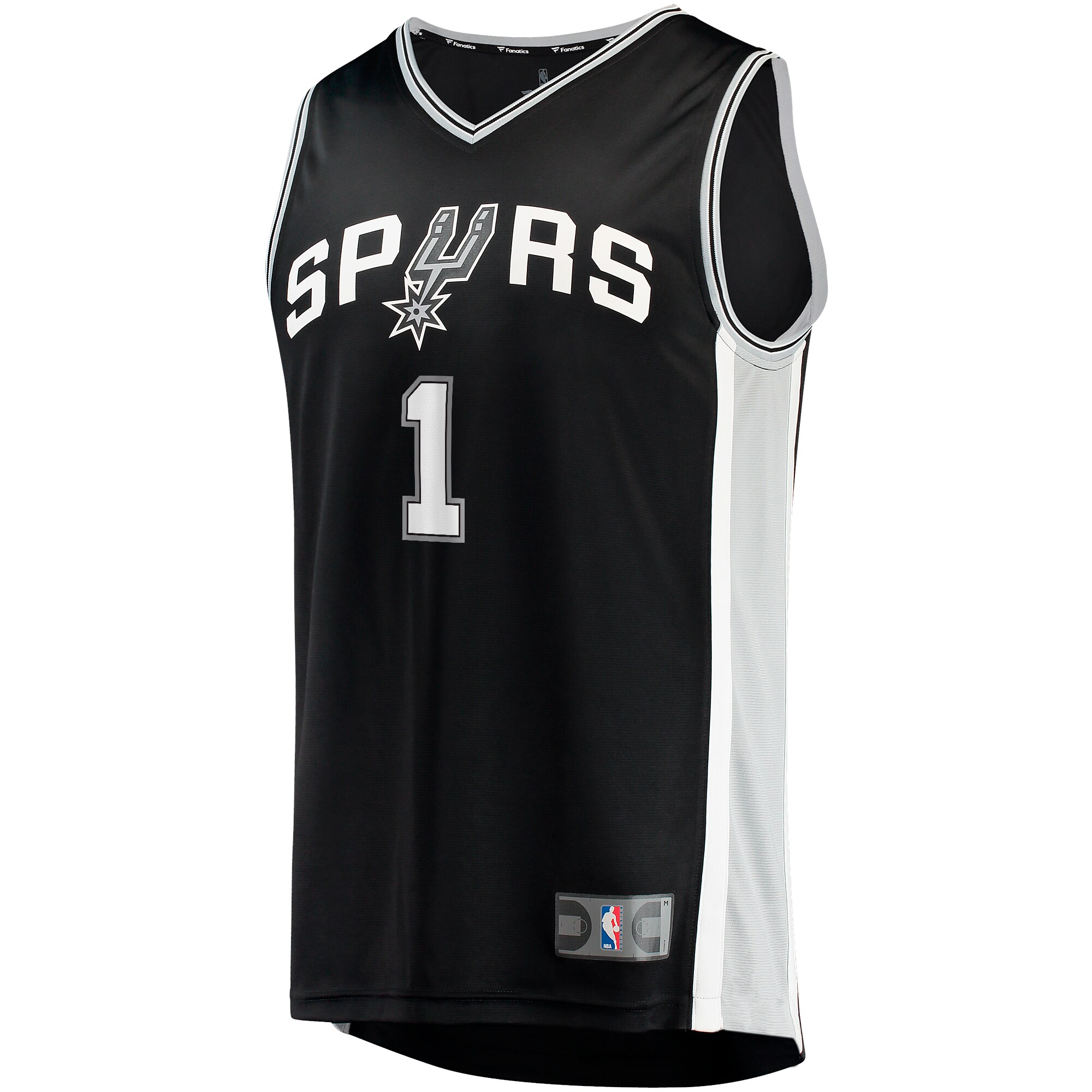 Alternative view of Victor Wembanyama San Antonio Spurs Fanatics Big & Tall Fast Break Replica Basketball Jersey Black - Icon Edition