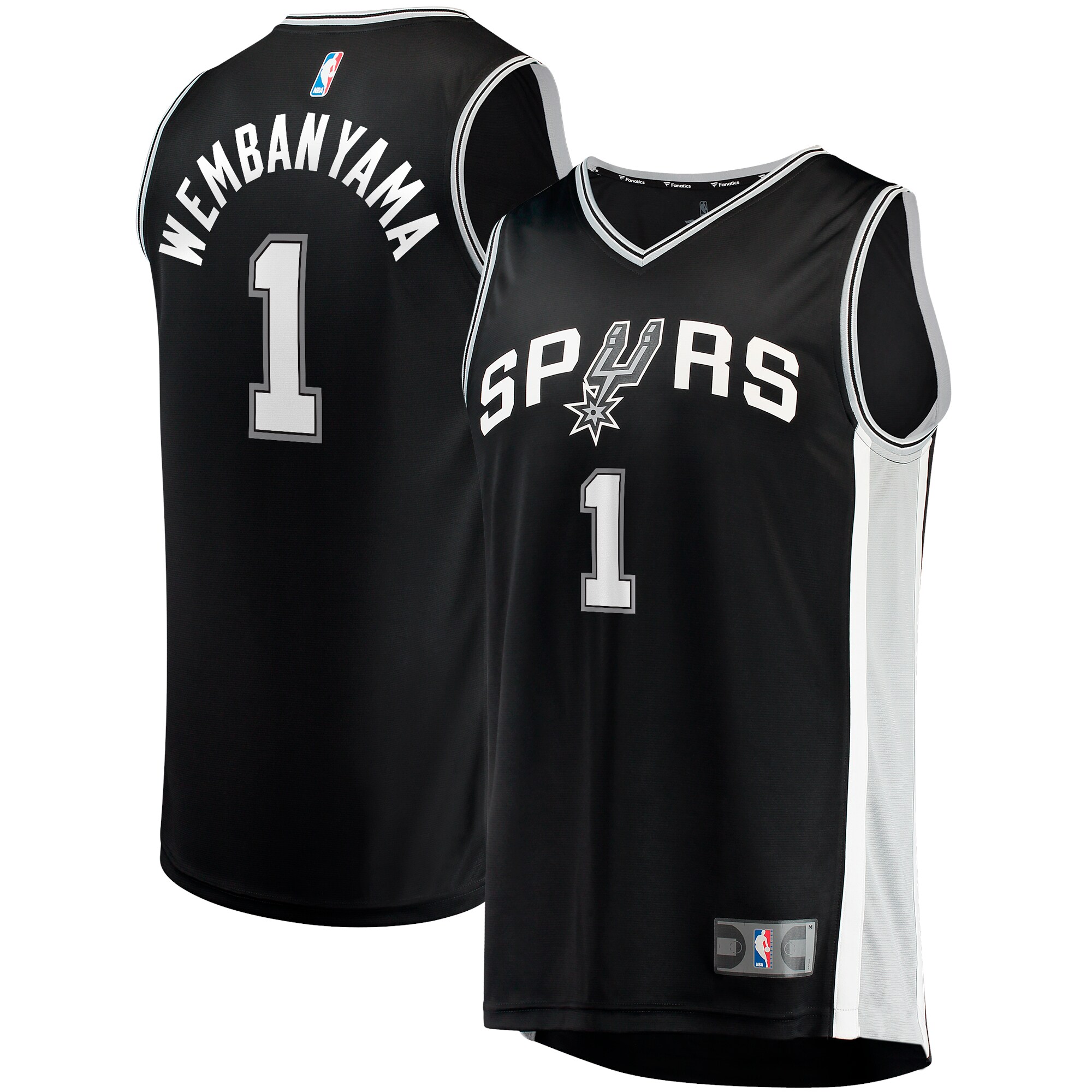 Victor Wembanyama San Antonio Spurs Fanatics Big & Tall Fast Break Replica Basketball Jersey Black - Icon Edition