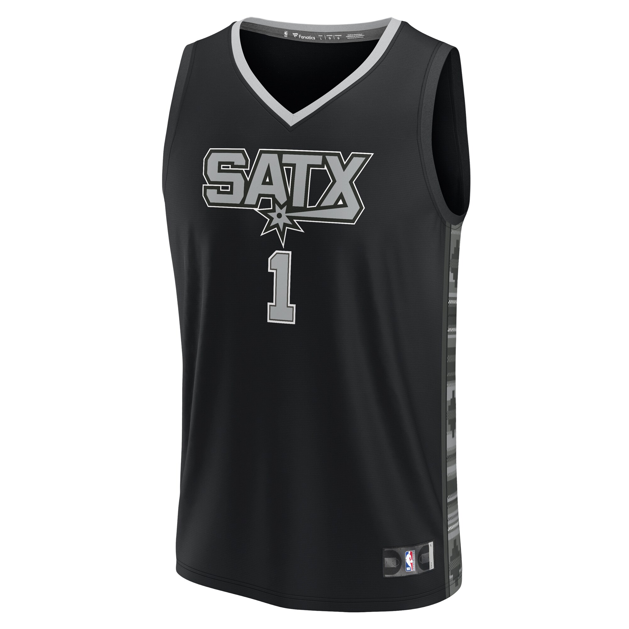 Alternative view of Victor Wembanyama San Antonio Spurs Fanatics Youth Fast Break Player Basketball Jersey - Statement Edition - Black