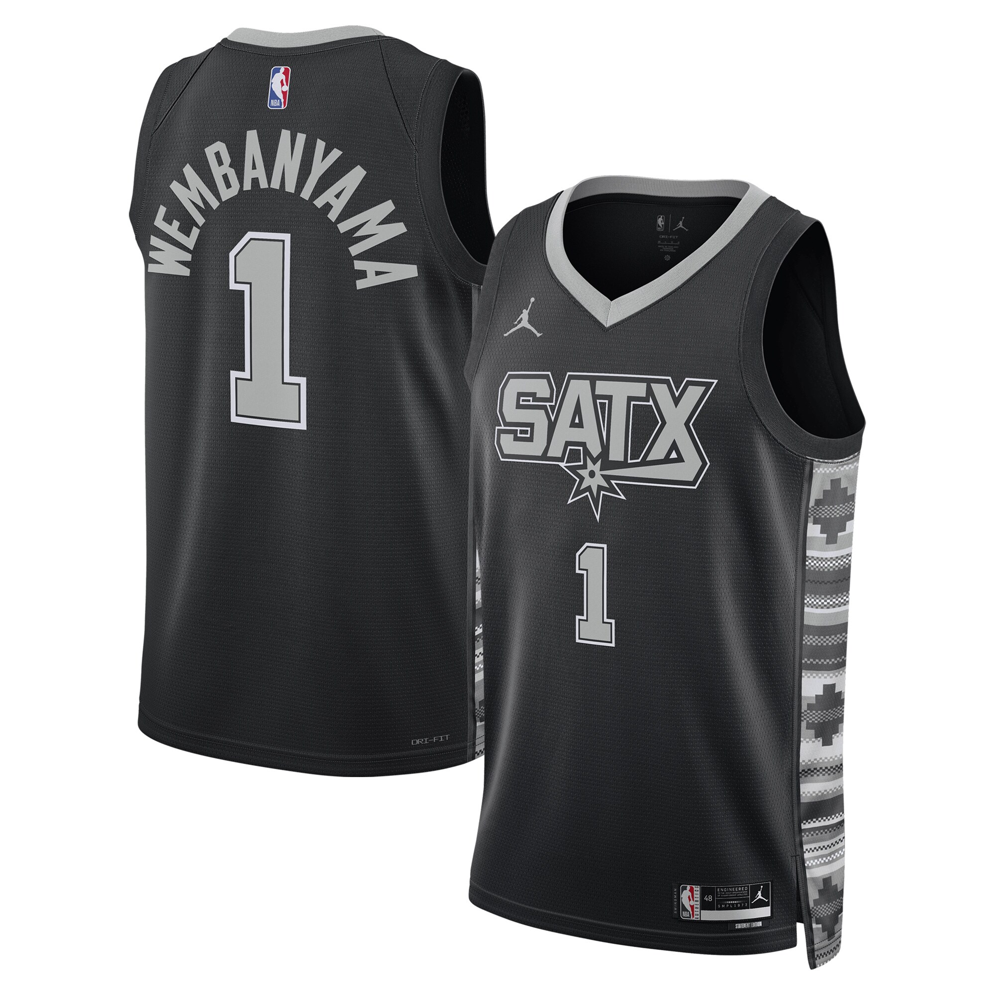 Victor Wembanyama San Antonio Spurs Jordan Brand Unisex Swingman Basketball Jersey - Statement Edition - Black