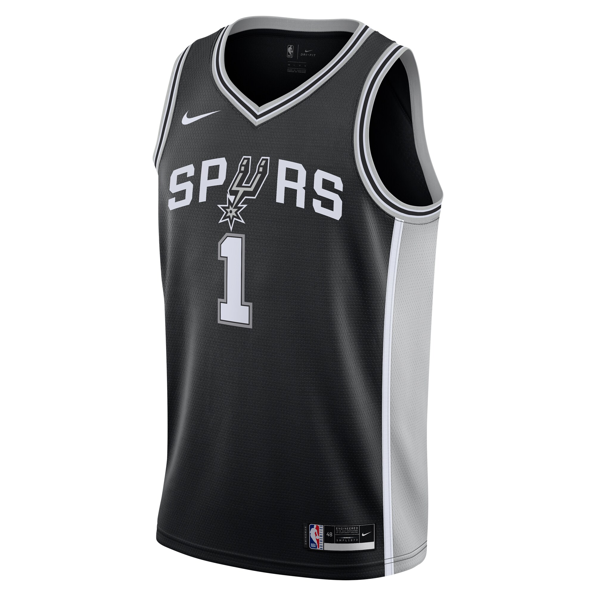Alternative view of Victor Wembanyama San Antonio Spurs Youth Swingman Basketball Jersey - Icon Edition - Black