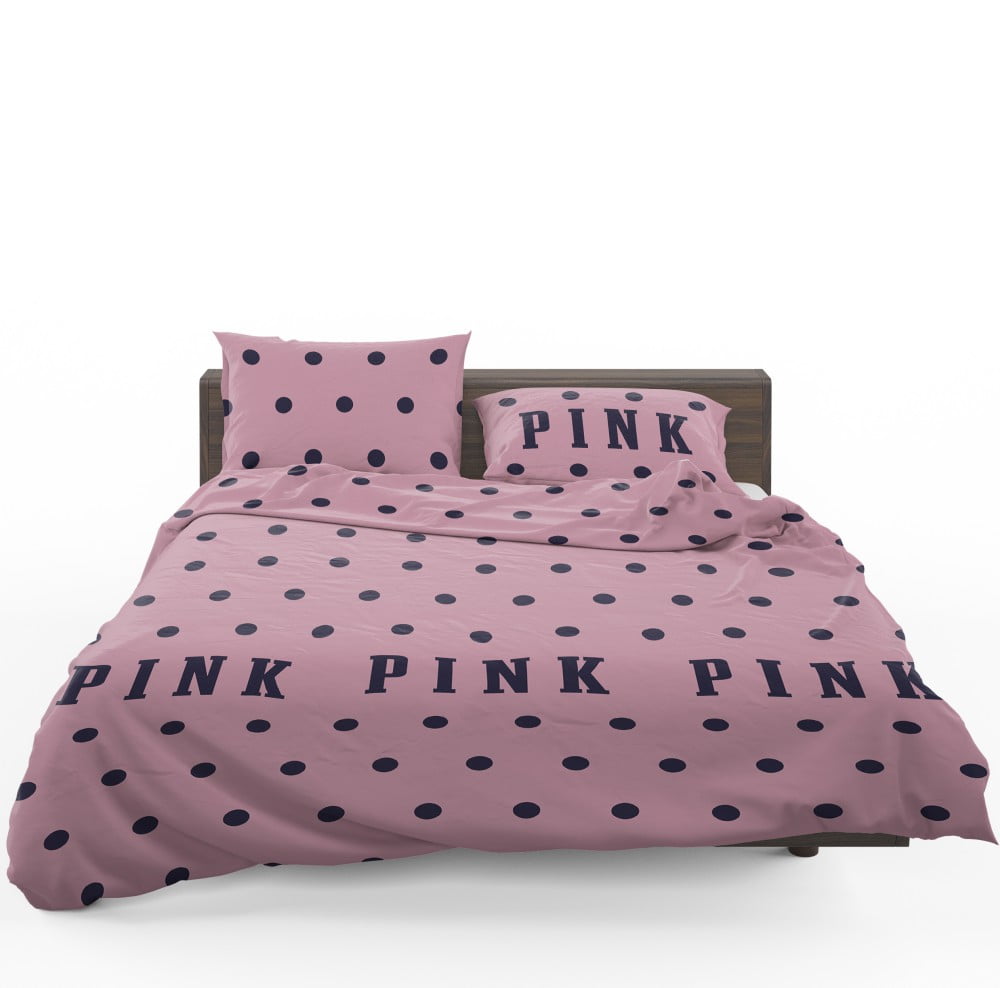 Victoria's Secret Pink Color Polka Dot Pattern Bedding Set - Custom Bedding Set