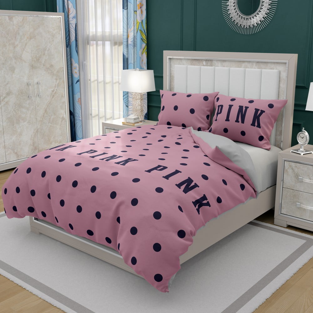 Alternative view of Victoria's Secret Pink Color Polka Dot Pattern Bedding Set - Custom Bedding Set