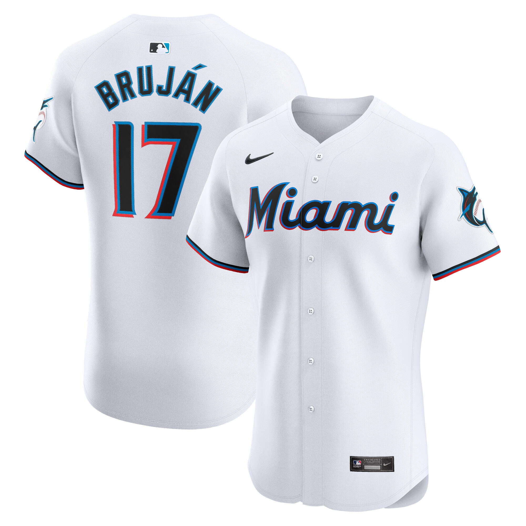 Vidal Brujan Miami Marlins Home Elite Player Baseball Jersey - White