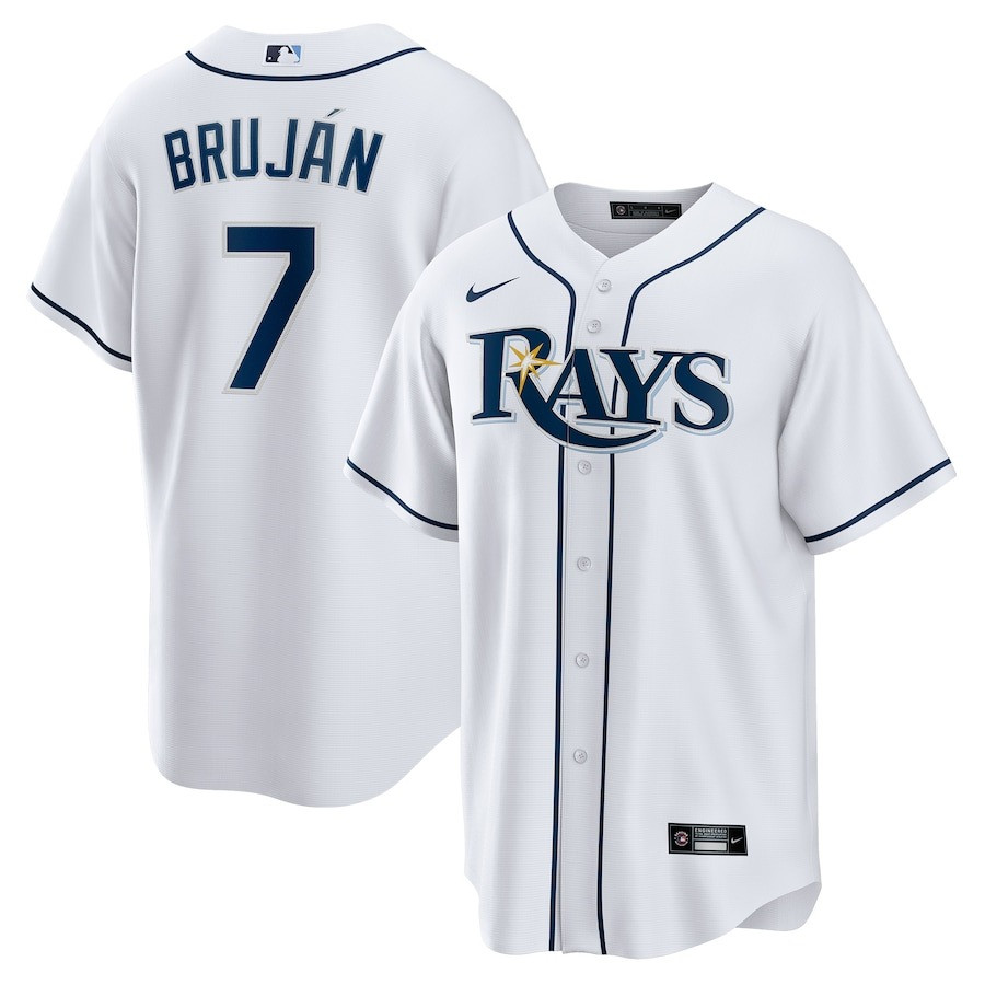 Vidal Bruján 7 Tampa Bay Rays Home Team Men Baseball Jersey - White - JS150 