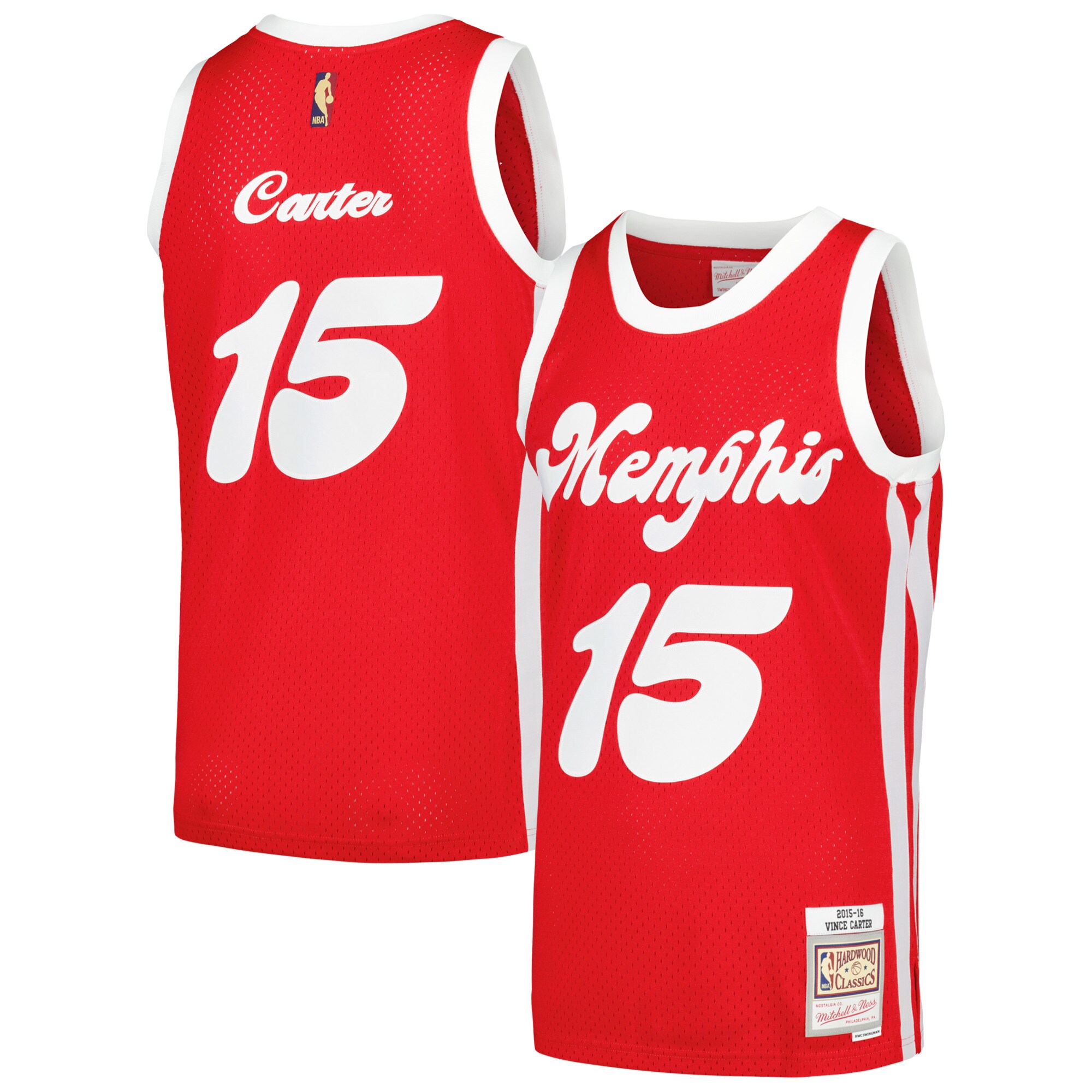 Vince Carter Memphis Grizzlies Mitchell & Ness 2015/16 Hardwood Classics Swingman Basketball Jersey - Red