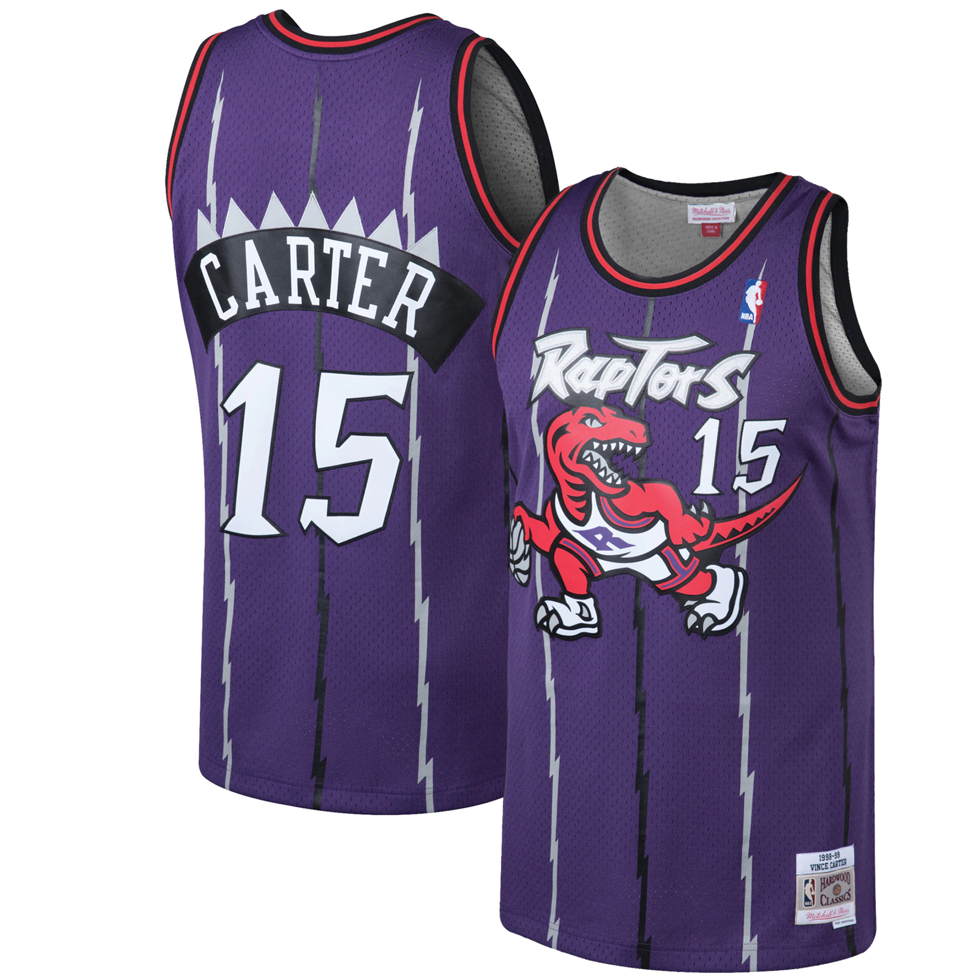 Vince Carter Toronto Raptors Mitchell & Ness 1998-99 Hardwood Classics Swingman Basketball Jersey - Purple