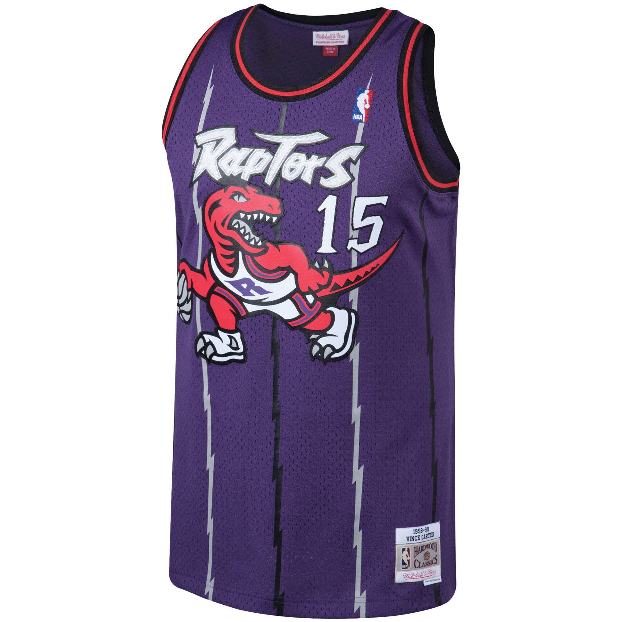Alternative view of Vince Carter Toronto Raptors Mitchell & Ness 1998/99 Big & Tall Hardwood Classics Swingman Basketball Jersey - Purple
