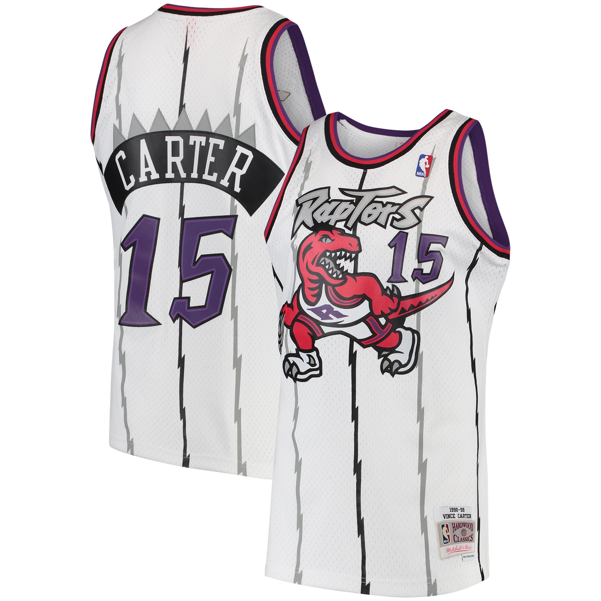 Vince Carter Toronto Raptors Mitchell & Ness 1998/99 Hardwood Classics Swingman Basketball Jersey - White