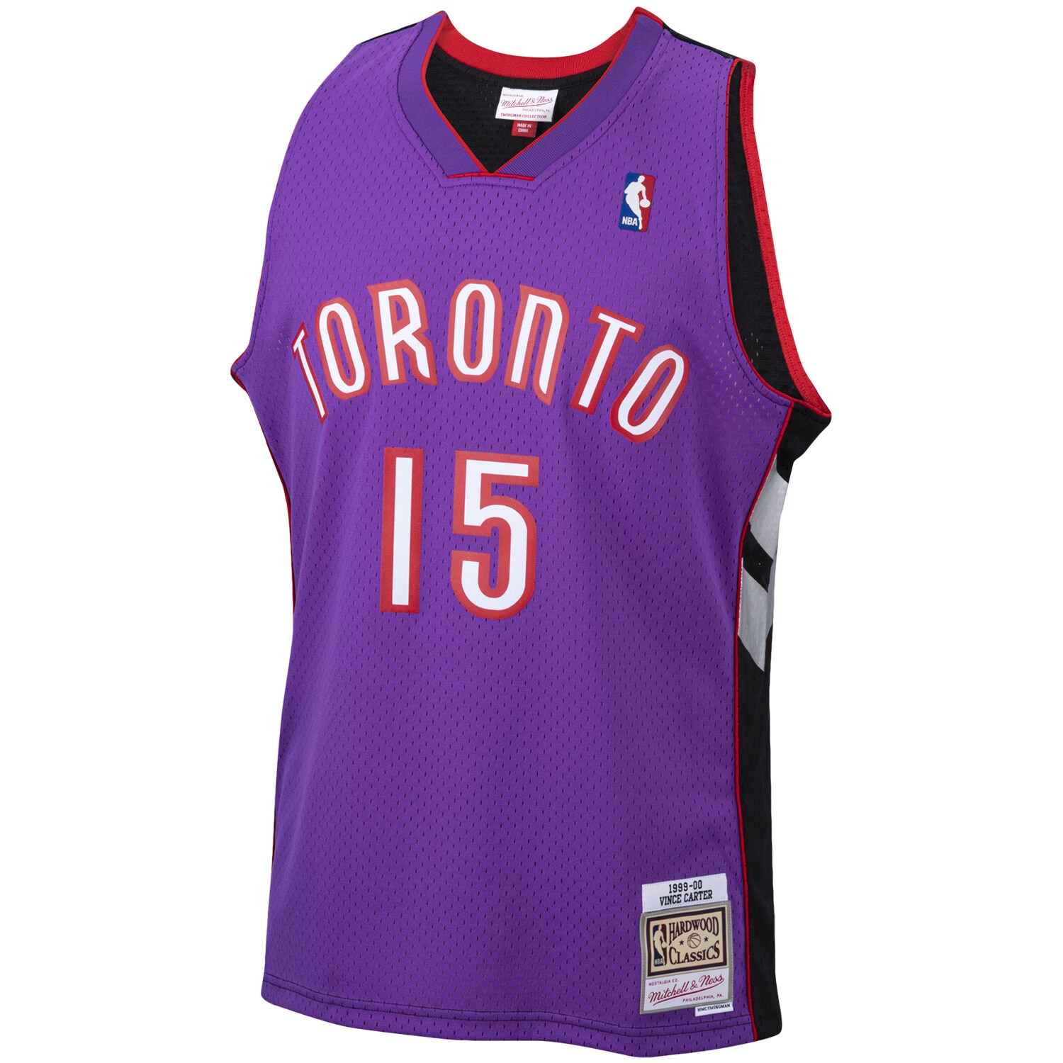 Alternative view of Vince Carter Toronto Raptors Mitchell & Ness 1999/00 Hardwood Classics Swingman Basketball Jersey - Purple