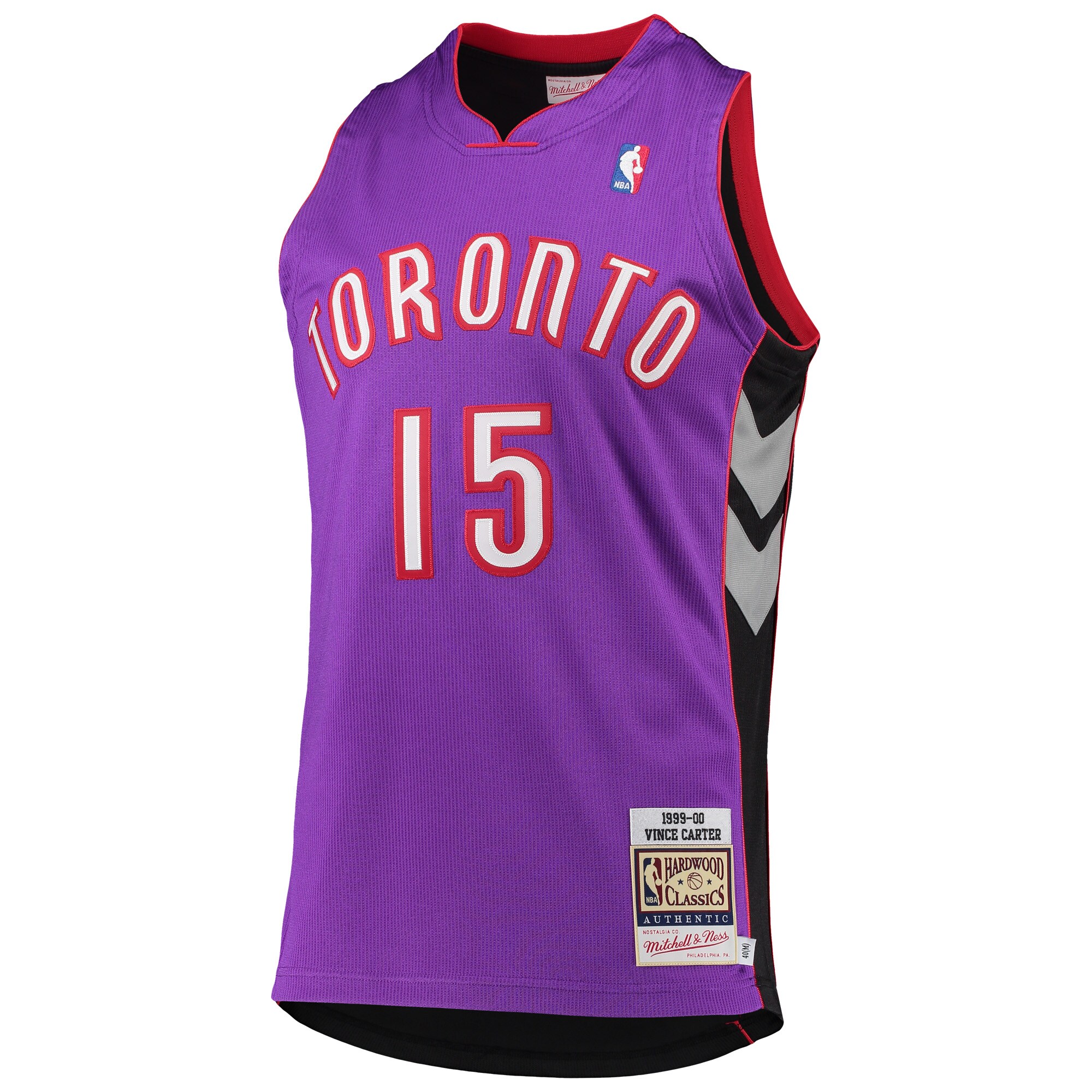 Alternative view of Vince Carter Toronto Raptors Mitchell & Ness 1999/2000 Hardwood Classics Authentic Basketball Jersey - Purple