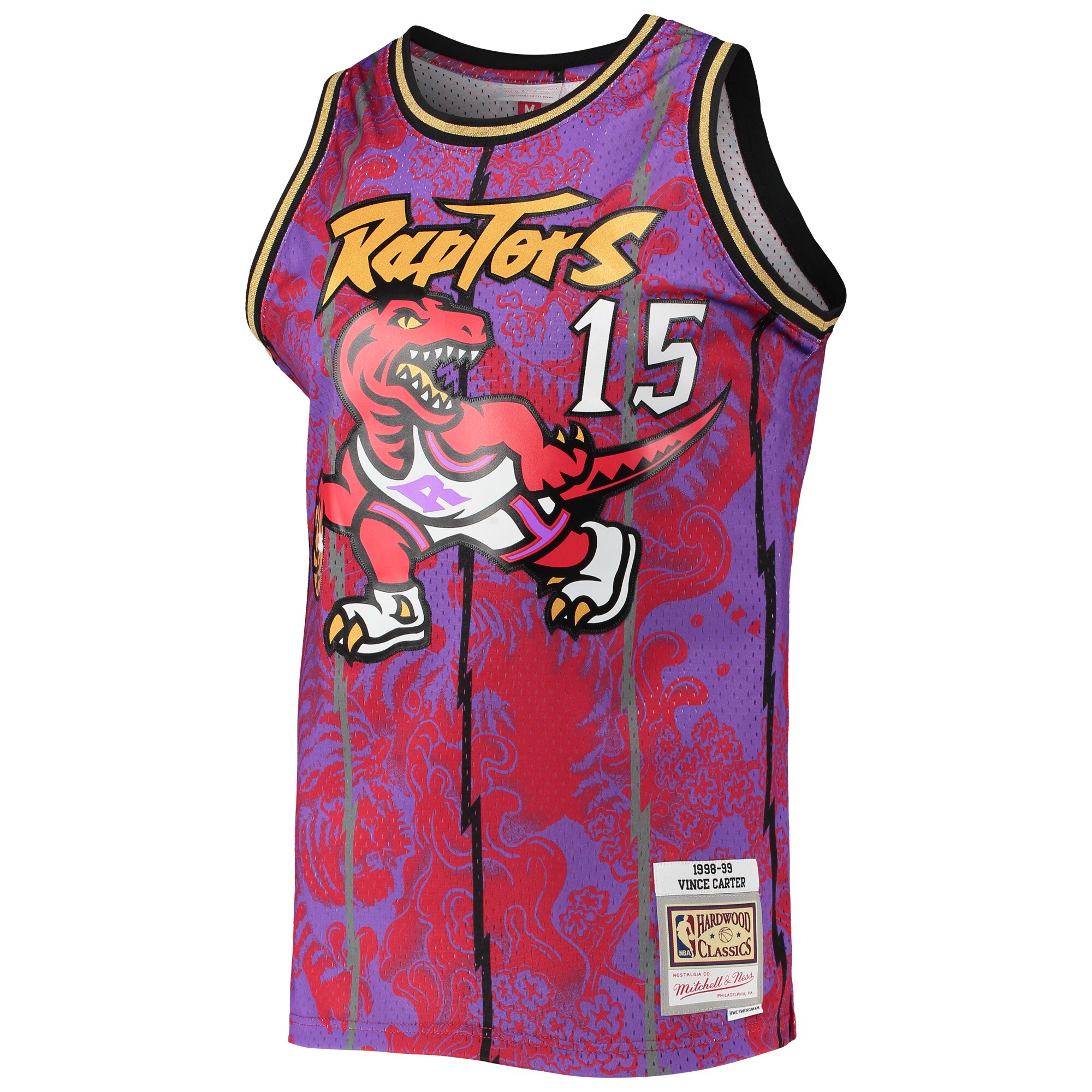 Alternative view of Vince Carter Toronto Raptors Mitchell & Ness Hardwood Classics 1998/99 Lunar New Year Swingman Basketball Jersey - Purple