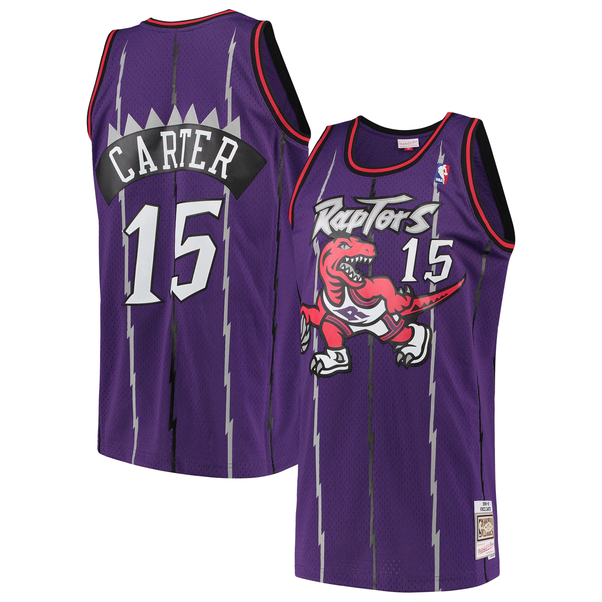Vince Carter Toronto Raptors Mitchell & Ness Hardwood Classics Swingman Basketball Jersey - Purple