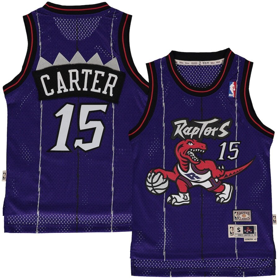 Vince Carter Toronto Raptors Mitchell & Ness Youth Hardwood Classics Swingman Basketball Jersey - Purple