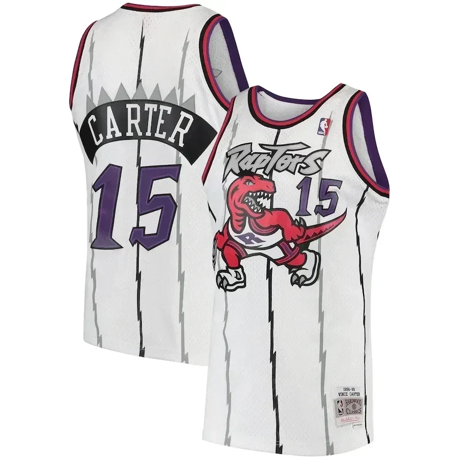 Vince Carter Toronto Raptors Mitchell & Ness 1997-98 Hardwood Classics Swingman Basketball Jersey - White - JS817 