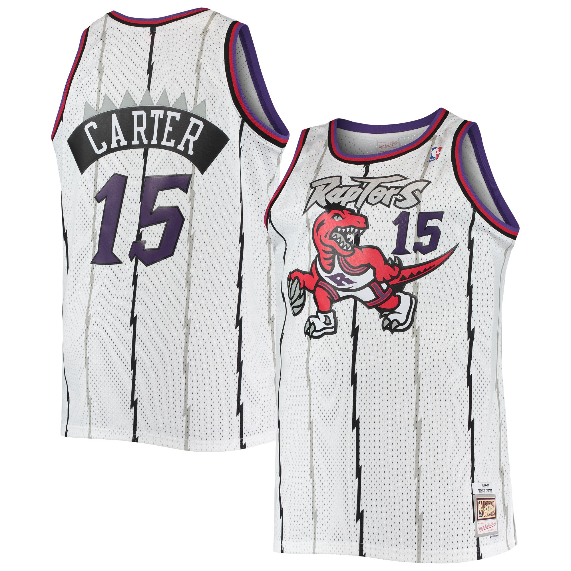 Vince Carter Toronto Raptors Mitchell & Ness 1998/99 Big & Tall Hardwood Classics Swingman Basketball Jersey - White