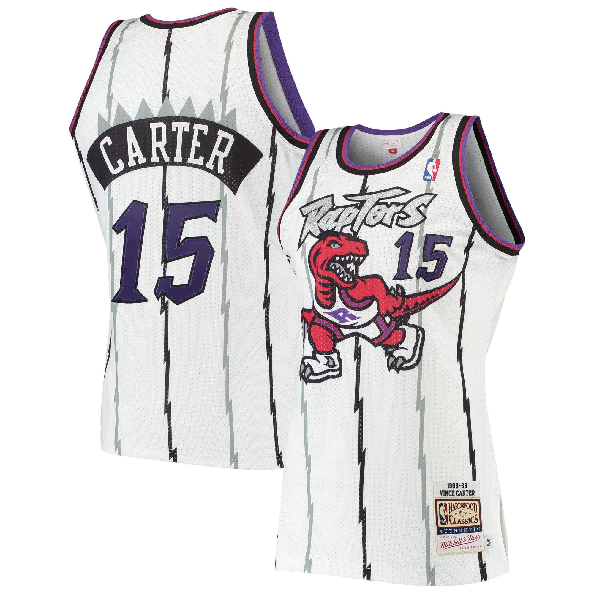 Vince Carter Toronto Raptors Mitchell & Ness 1998/99 Hardwood Classics Authentic Basketball Jersey - White